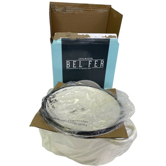 NEW BEL FER White Enameled Cast Iron 3 qt Dutch Oven Heavy-Duty limited edition - Picture 5 of 10